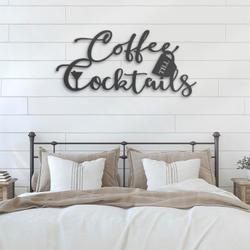 coffee cocktail custom metal wall art led light bar sign 2
