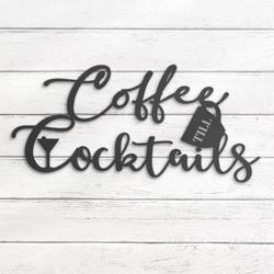 coffee cocktail custom metal wall art led light bar sign 6