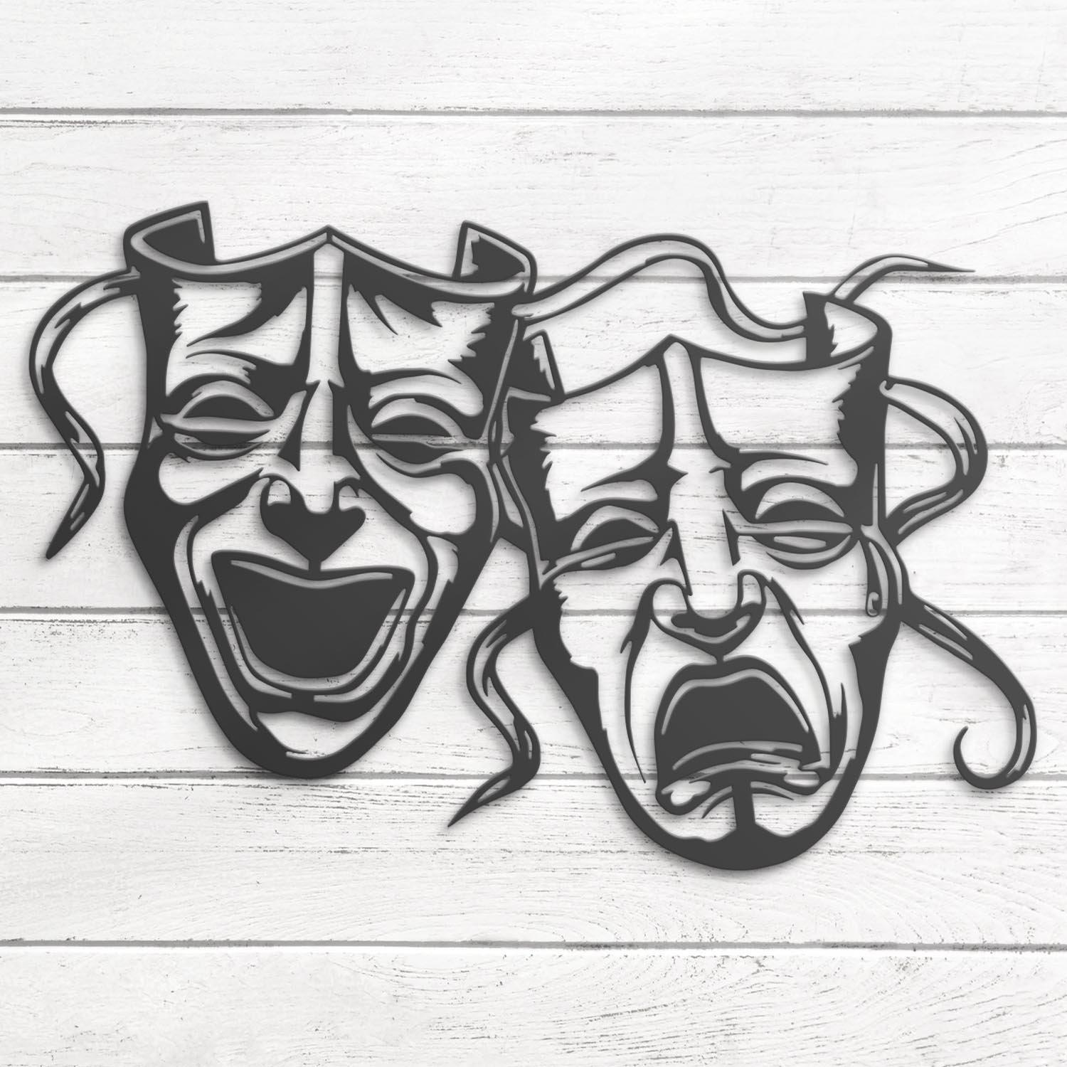 Comedy And Tragedy Custom Metal Wall Art LED Light Theater Lounge Sign 3 comedy and tragedy custom metal wall art led light theater lounge sign 4