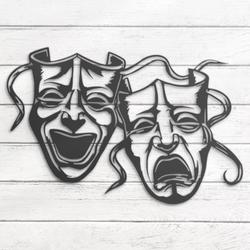 comedy and tragedy custom metal wall art led light theater lounge sign 4
