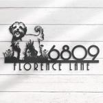 coton de tulear house number custom metal address sign dog home number 1