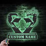couple goose farmhouse custom metal wall art led light 1