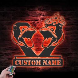 couple goose farmhouse custom metal wall art led light 5