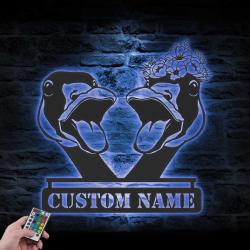 couple goose farmhouse custom metal wall art led light 6