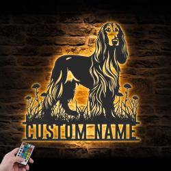 custom afghan hound wall art led light