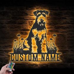 custom airedale terrier wall art led light