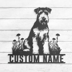 custom airedale wall art metal decor led light
