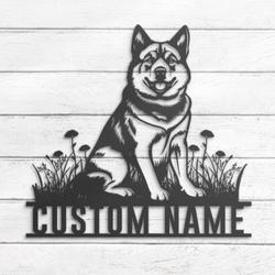 custom akita inu wall decor metal art led light