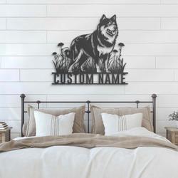 Custom Alaskan Malamute Metal Wall Art LED Light
