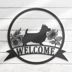 custom aussie terrier wall art sunflower led light
