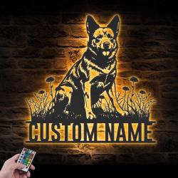 custom australian cattle dog wall art led light