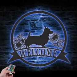 custom australian terrier sunflower wall art led light