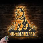 custom baby husky puppy wall art led light