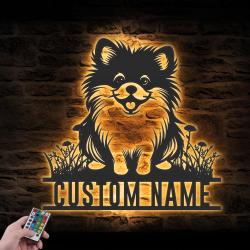 custom baby pomeranian wall art led light