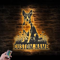 custom basenji wall art led light