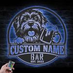 custom basset griffon pub wall art led light