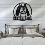 custom basset metal wall sign led light