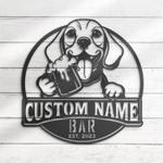 custom beagle bar decor wall art led light