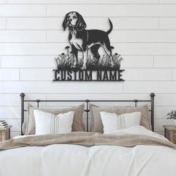 custom beagle metal wall sign led light