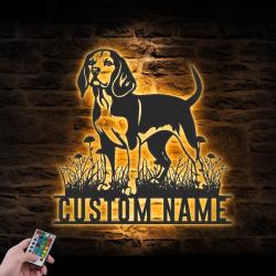 Custom Beagle Metal Wall Art LED Light