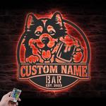 custom bear dog pub sign wall art led light