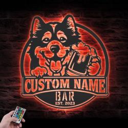 Custom Funny Karelian Bear Thirsty Beer Pub Metal Wall Art