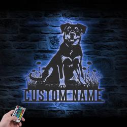 Custom Beauceron Metal Wall Art LED Light