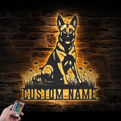 custom belgian malanois wall art led light