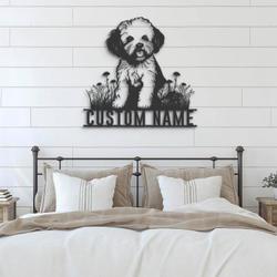 custom bichon dog sign wall art led light