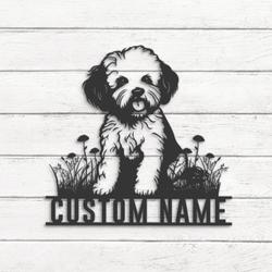 Custom Bichons Frise Metal Wall Art LED Light