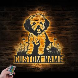custom bichons frise wall art led light