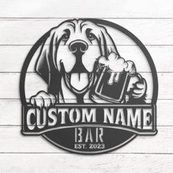 custom bloodhound bar decor wall art led light