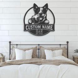 custom blue heeler beer art wall art led light