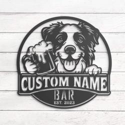 Custom Funny Borador Thirsty Beer Pub Metal Wall Art LED Light