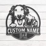 custom borzoi beer art wall art led light