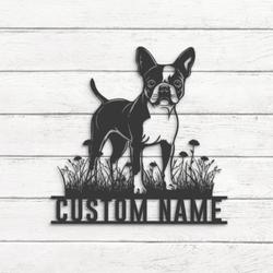 custom boston dog wall art led light