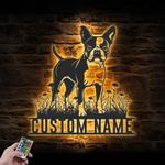 custom boston terrier wall art led light