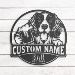 Custom Bouvier Des Flandres Thirsty Beer Pub Metal Wall Art LED Light