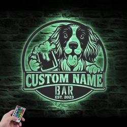 custom bouvier flandres pub sign wall art led light