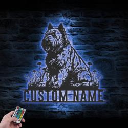 custom bouvier metal wall sign led light
