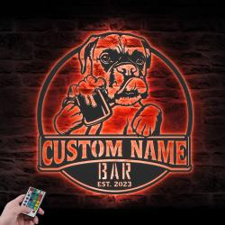 custom boxer beer art wall art led light