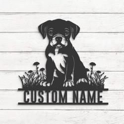 custom boxer dog baby wall art led light