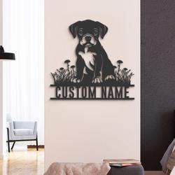 custom boxer puppy decor wall art led light