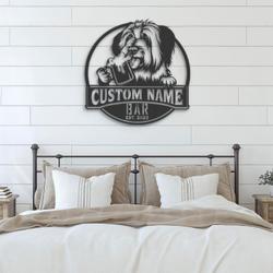 custom briard beer art wall art led light