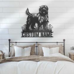 Custom Briard Metal Wall Art LED Light