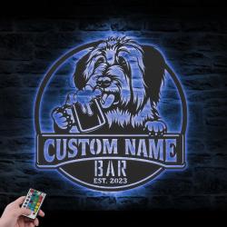 custom briard pub sign wall art led light