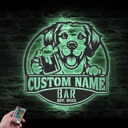Custom Funny Brittany Thirsty Beer Pub Metal Wall Art LED Light