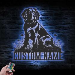 custom brittany spaniel pub sign wall art led light