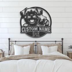 custom brussels griffon bar decor wall art led lig