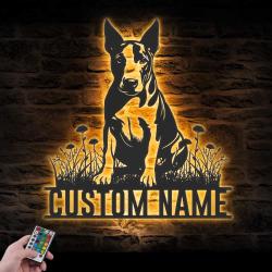 Custom Bull Terrier Metal Wall Art LED Light